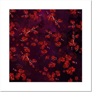 Cherry Flower 8 (spring floral pattern) Posters and Art